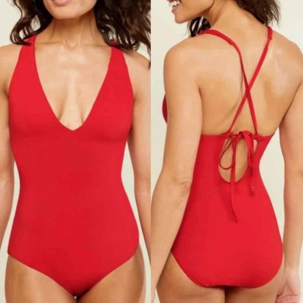 NWT Andie Swim The Bali One-piece Swimsuit Cherry Red size MT